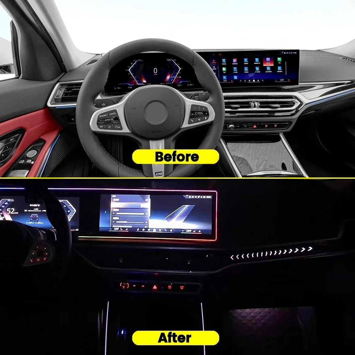 11 Color Screen Light For BMW G20 G26 i3 i4 i5 G60 G05 X5 G06 X6 G07 X7 M3 M4 Series Car Monitor Display Ambient Light