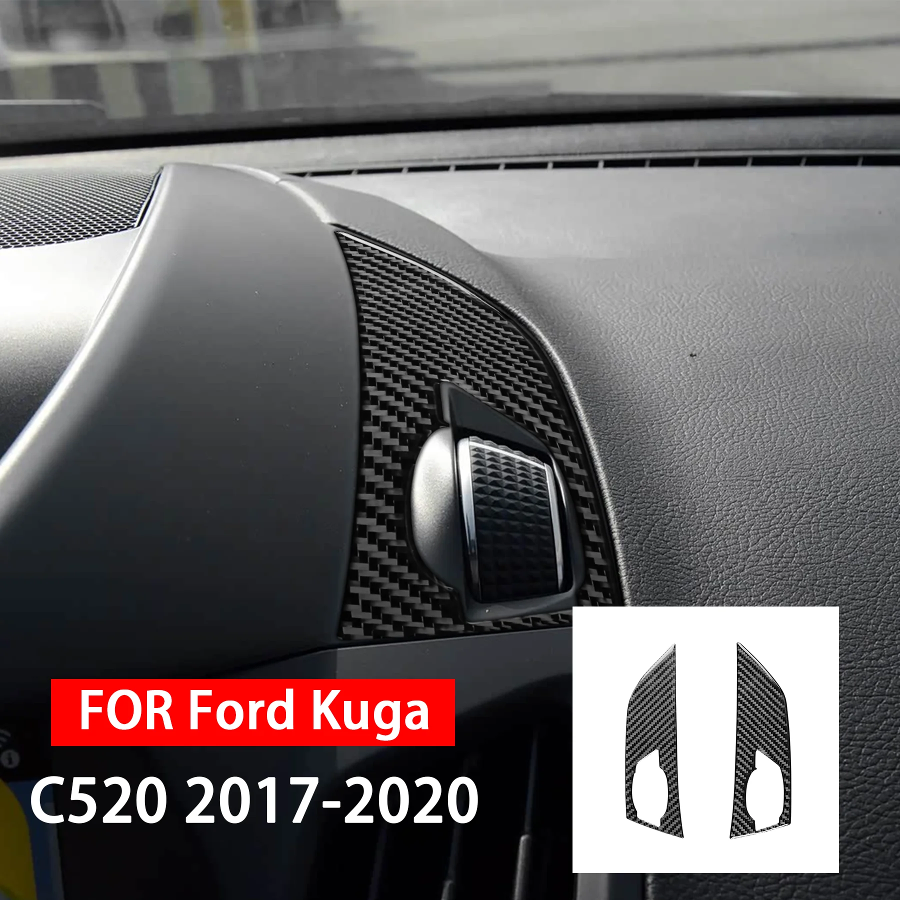 For Ford Kuga C520 2017 2018 2019 2020 Carbon Fiber Dashboard Air Outlet Adjustment Panel Car Interior Accessories Sticker