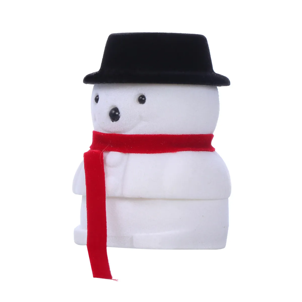 

Exquisite Snowman Design Jewelry Box Soft Flannel Ring Holder Case for Engagement Wedding Birthday Gift for Her Present