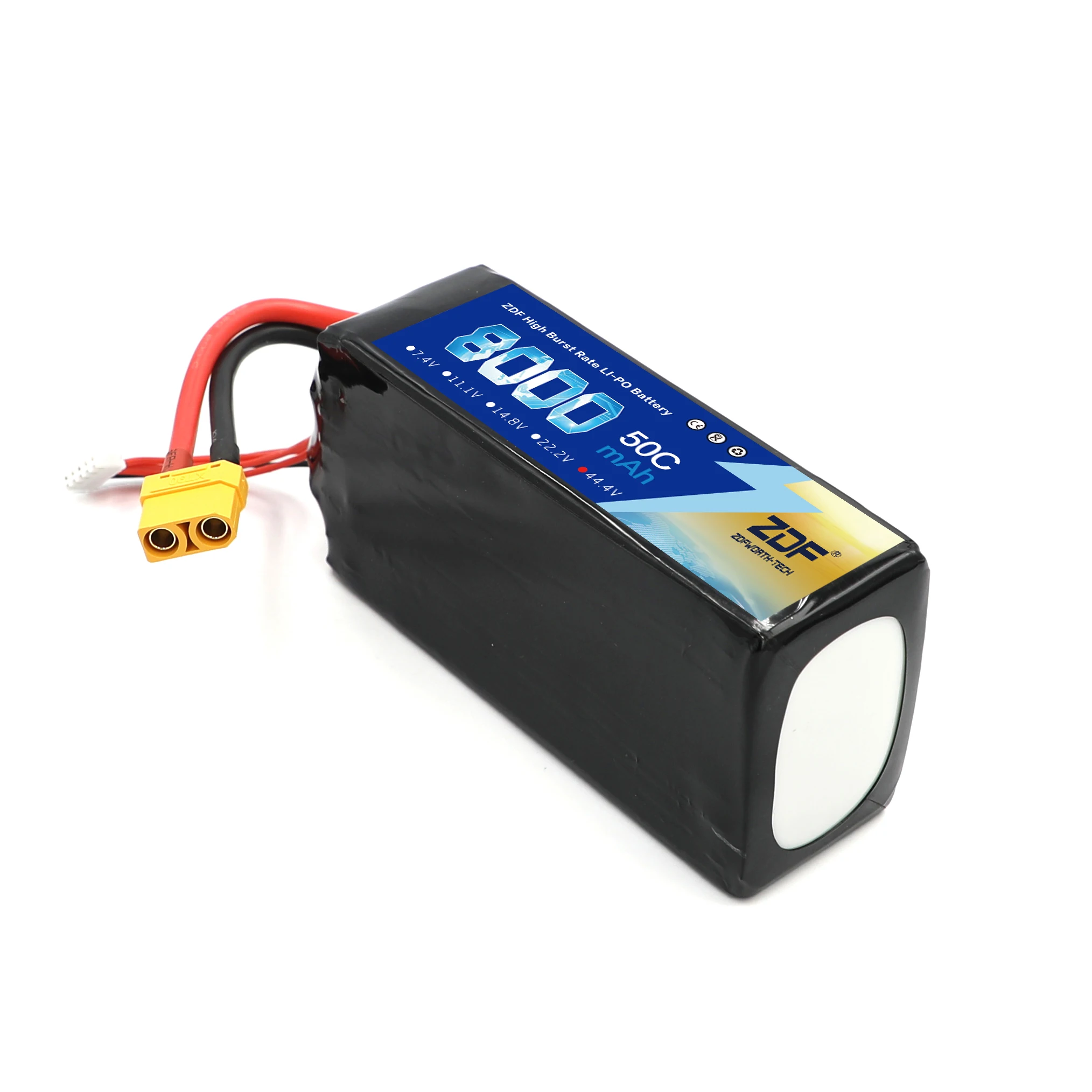 ZDF 8000mAh 44.4V 12S LiPO Battery Burst 50C for EFT G06 6L Agricultural Spray Drone Frame High Capacity Drone Battery