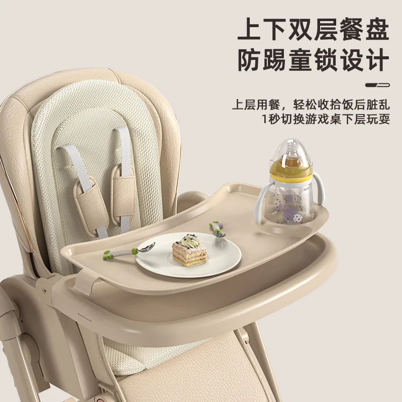 كرسي طاولة طعام للأطفال كرسي طعام للأطفال متعدد الوظائف قابل للطي للمنزل محمول مقعد طعام للأطفال عبر الحدود #4