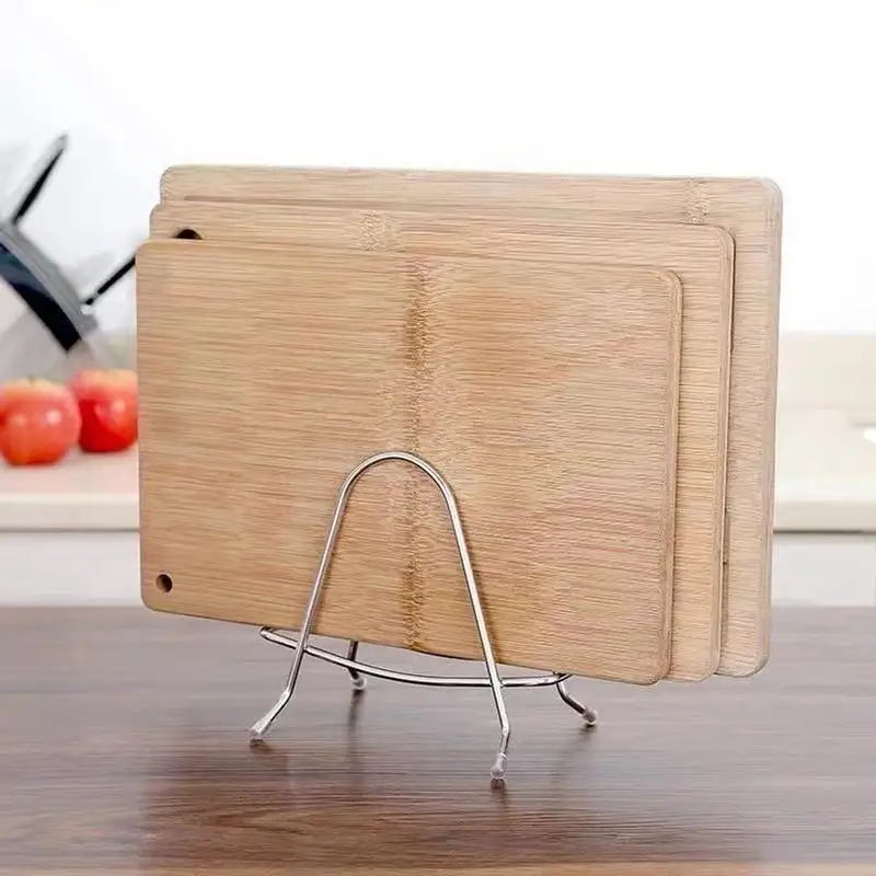 

Cutting Board Rack Stainless Steel Pan Lid Rack Kitchenware Organizer Cutting Board Stand Holder For Kitchen Countertop