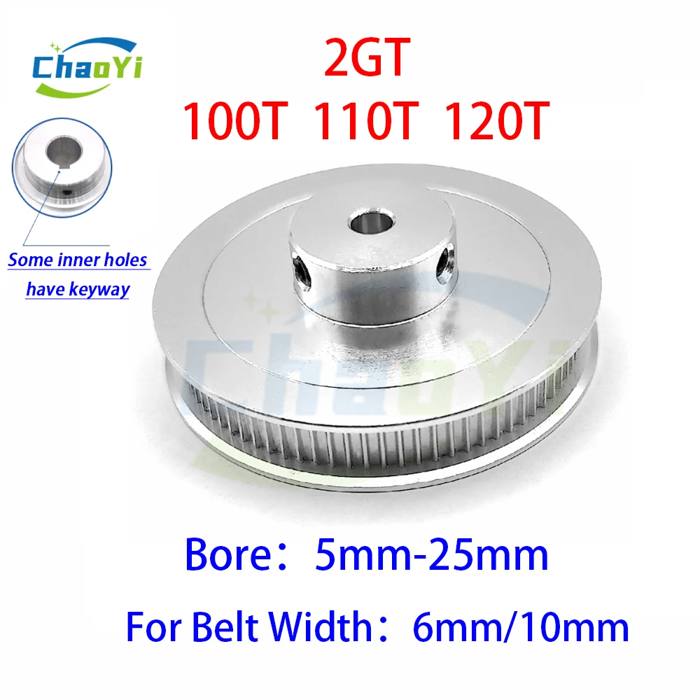 

2GT 100 110 120 Teeth Timing Pulley Bore 5mm-25mm For Belt Width 6/10mm GT2 Synchronous Wheel 100T 2GT Drive Belt Pulley 120T