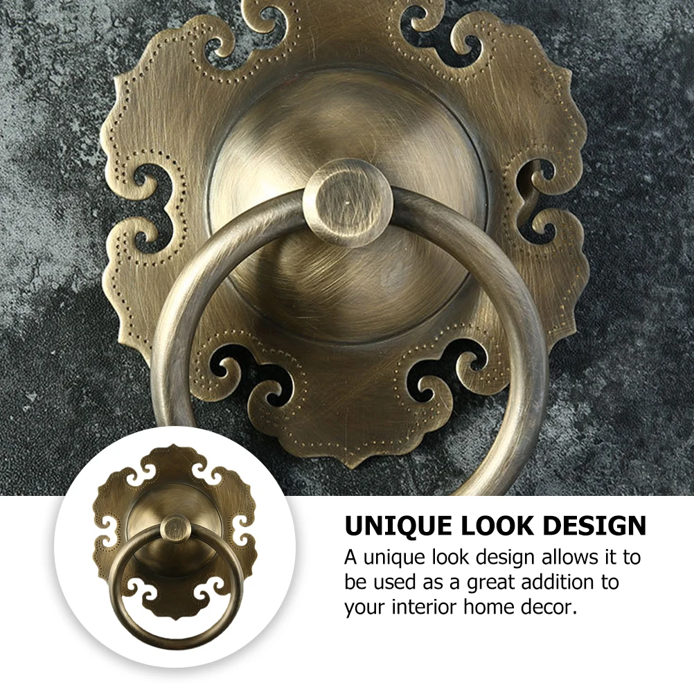 

Brass Door Pull Ring Sturdy Durable Retro Style Furniture Drawer Dresser Cupboard Vintage H Wooden