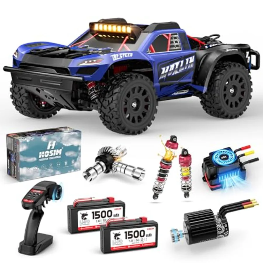 

60KM/H Brushless RC Car for Adults,1/14 All Terrain 4WD Off Road Electric RC Truck, Waterproof Short Course RC Car Toy Gift for
