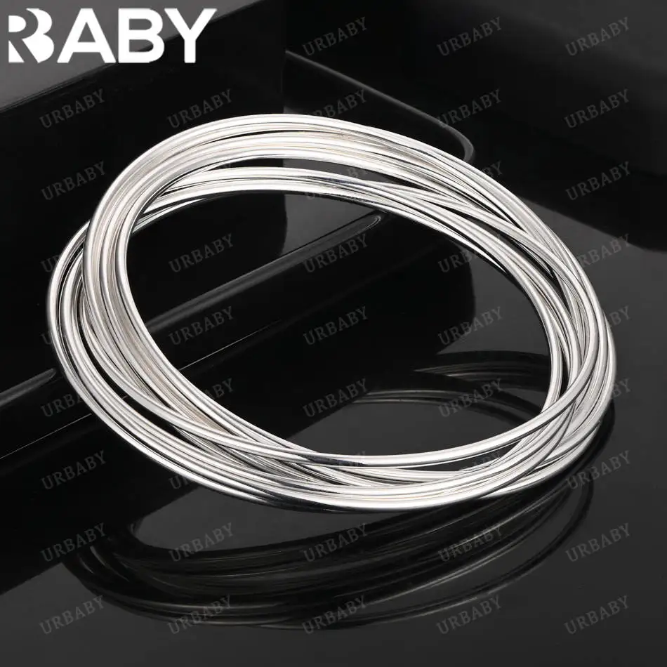 

URBABY 925 Sterling Silver Design Multiple Bangle For Women Creativity Gifts Street All-match Party And Daily Wear