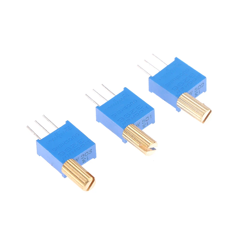 5PCS 3296W Multi-turn Potentiometer ปรับได้ 1K2K5K10K20K50K100K200K500K1M เพลาโลหะยาว