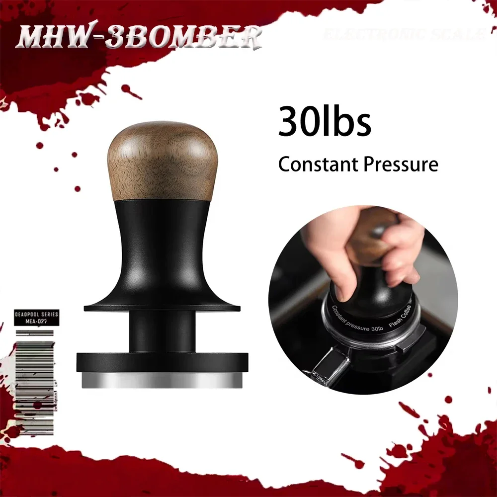 

Mhw-3bomber Espresso Tamper 30lb Constant Pressure Coffee Tamper 51/53/58mm with Calibrated Spring Customized Loaded Leveler