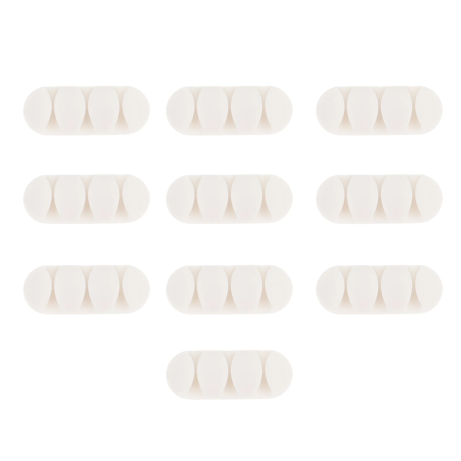 

10 PCS Cable Manager Organizer for Desk Wire Desktop Television Cord Holder White