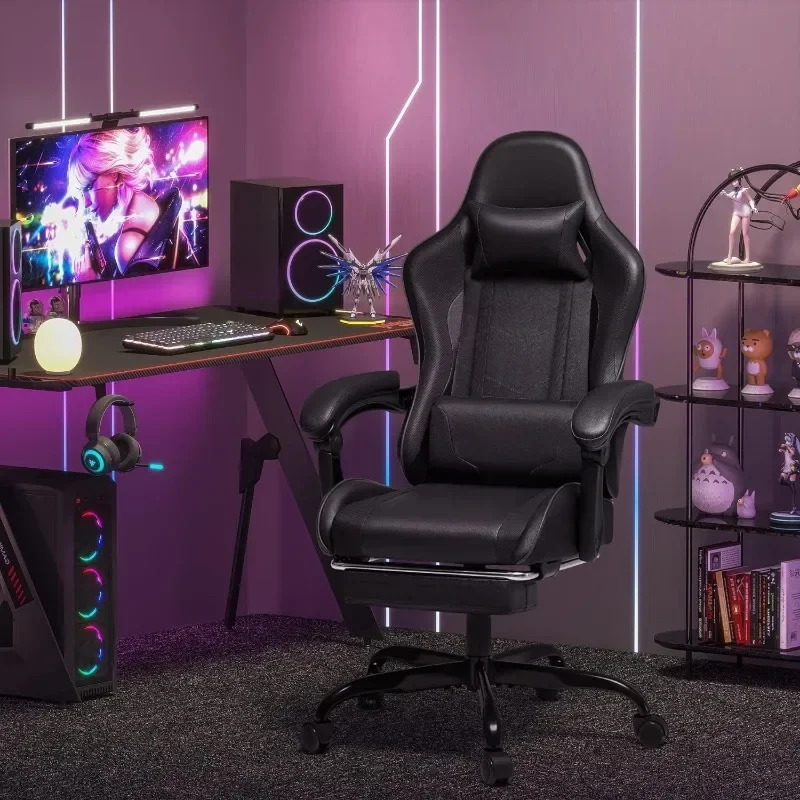 Homall Gaming Chair, Video Game Chair with Footrest and Massage Lumbar Support, Ergonomic Computer Chair Height Adjustable