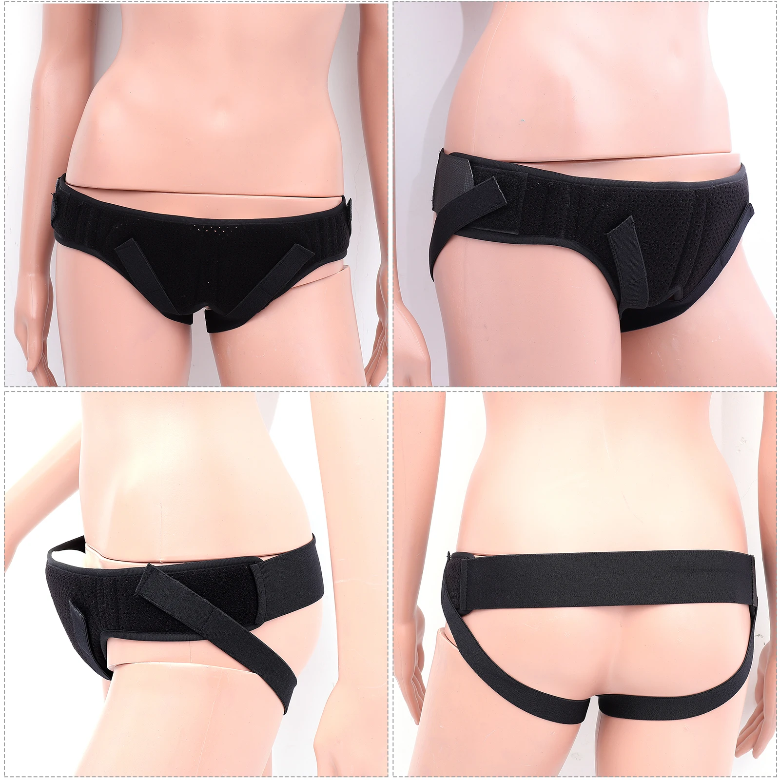 

Hernia Belt Black Support Truss Inguinal B Adjustable Adults Breathable Elastic Detachable Pads Bilateral Relief Comfort Slim
