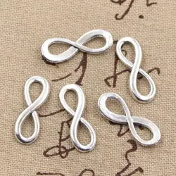 50pcs Charms Infinity Symbol Connectors 23x8mm Antique Bronze Silver Color Plated Pendants Making DIY Handmade Tibetan Jewelry
