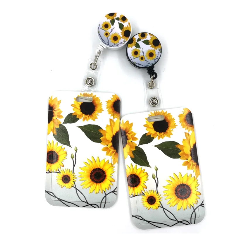 

Чехол с подсолнухами, для мужчин и женщин, деловой чехол с ремешком, чехол для карт, шнурок для студентов, ID держатель для карт, сумки, держатель для карт