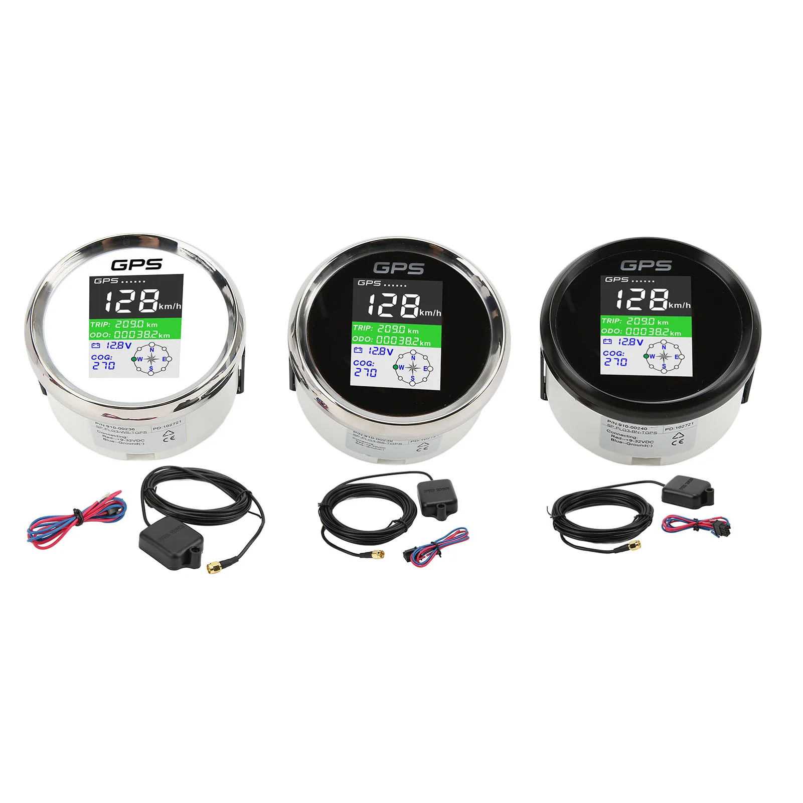 عداد السرعة GPS Km/h عقدة MPH DC9‐32V 85 مللي متر قوارب عداد المسافات متعدد الوظائف IP67 مقاوم للماء للبحرية للدراجات النارية #1