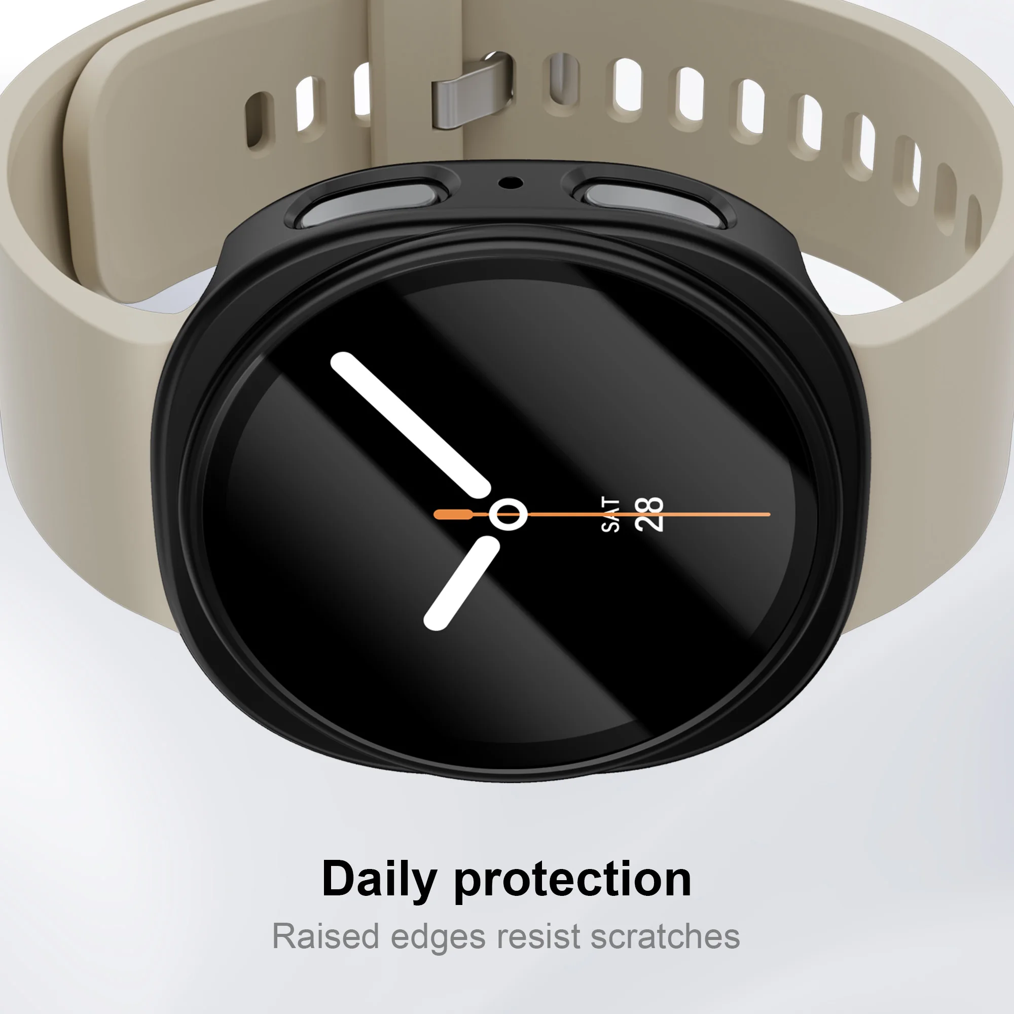 삼성 갤럭시 시계 8 케이스 44mm 40mm 화면 보호기 강화 유리 + PC 범퍼 갤럭시 시계 8 보호 액세서리