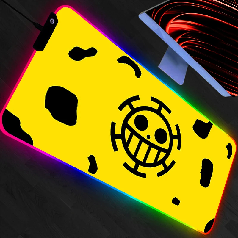 One Piece Large Mouse Pad LED Gamer Desk Mat RGB Modern Table Keyboard Laptop Carpet Backlight Gaming Mousepad Durable