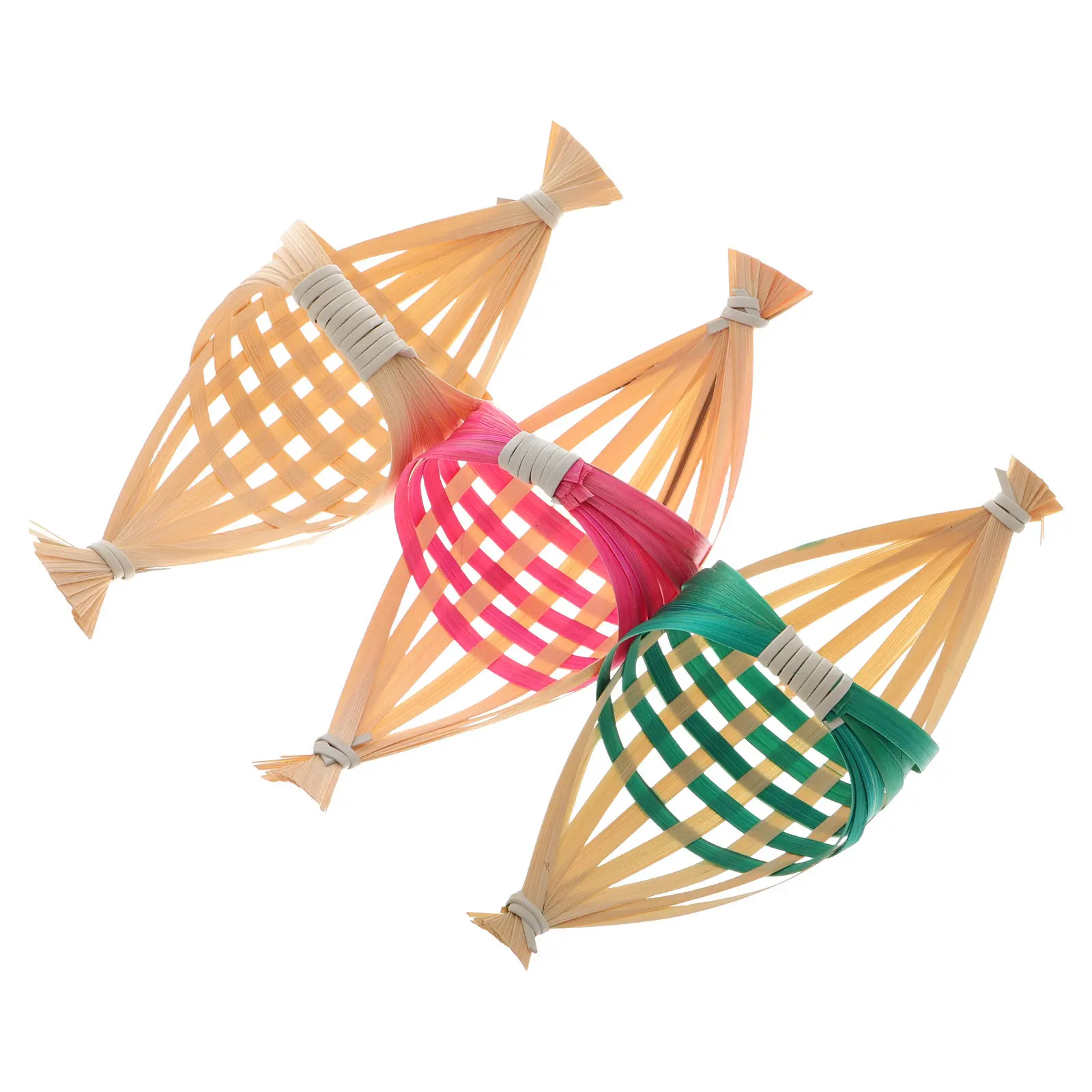 3 Piezas de Bandejas de Bambú Tejidas a Mano con Forma de Barco Dragón, Artesanía Tradicional China, Decoración DIY, Bandeja para Servir Sushi, Decoración para Fiestas Náuticas