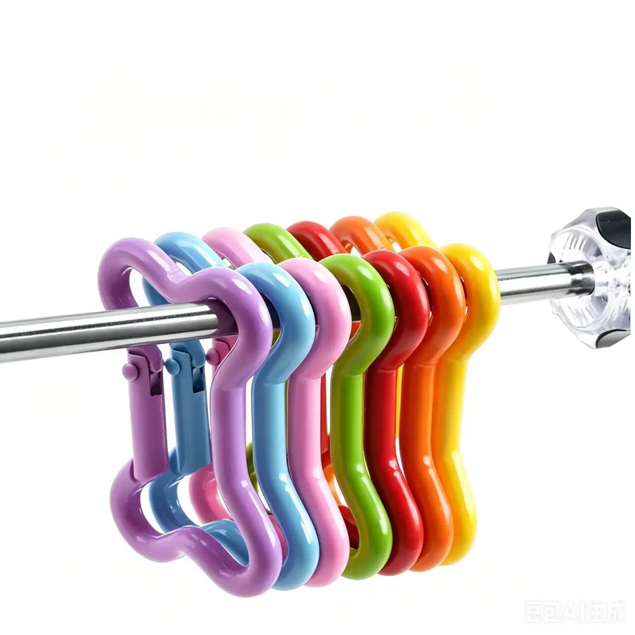10pcs Cute Colorful Metal Bone Shape Ring Snap Hook Spring Gate Trigger Clasps Clips for DIY Leather Craft Belt Strap Webbing image 3