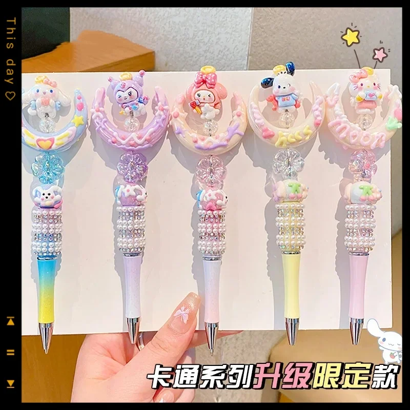 

Sanrio animation peripheral crystal rotating gel pen black cute girl's dream cinnamoroll my melody ball pen kuromi birthday gift