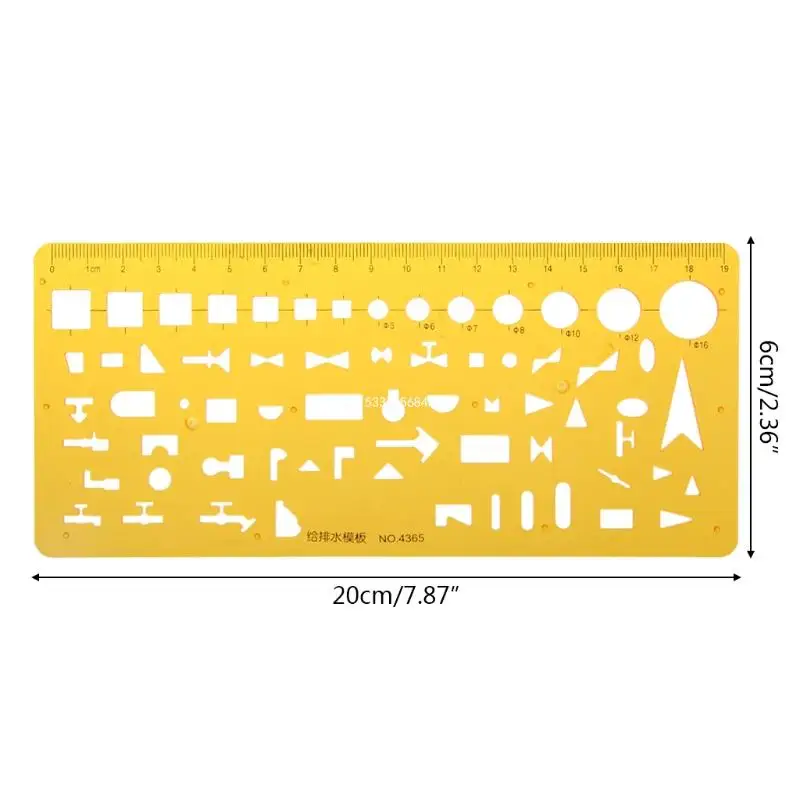 Modello disegno del sistema idrico in resina K. Strumento misurazione del righello drenaggio. Regalo Dropship