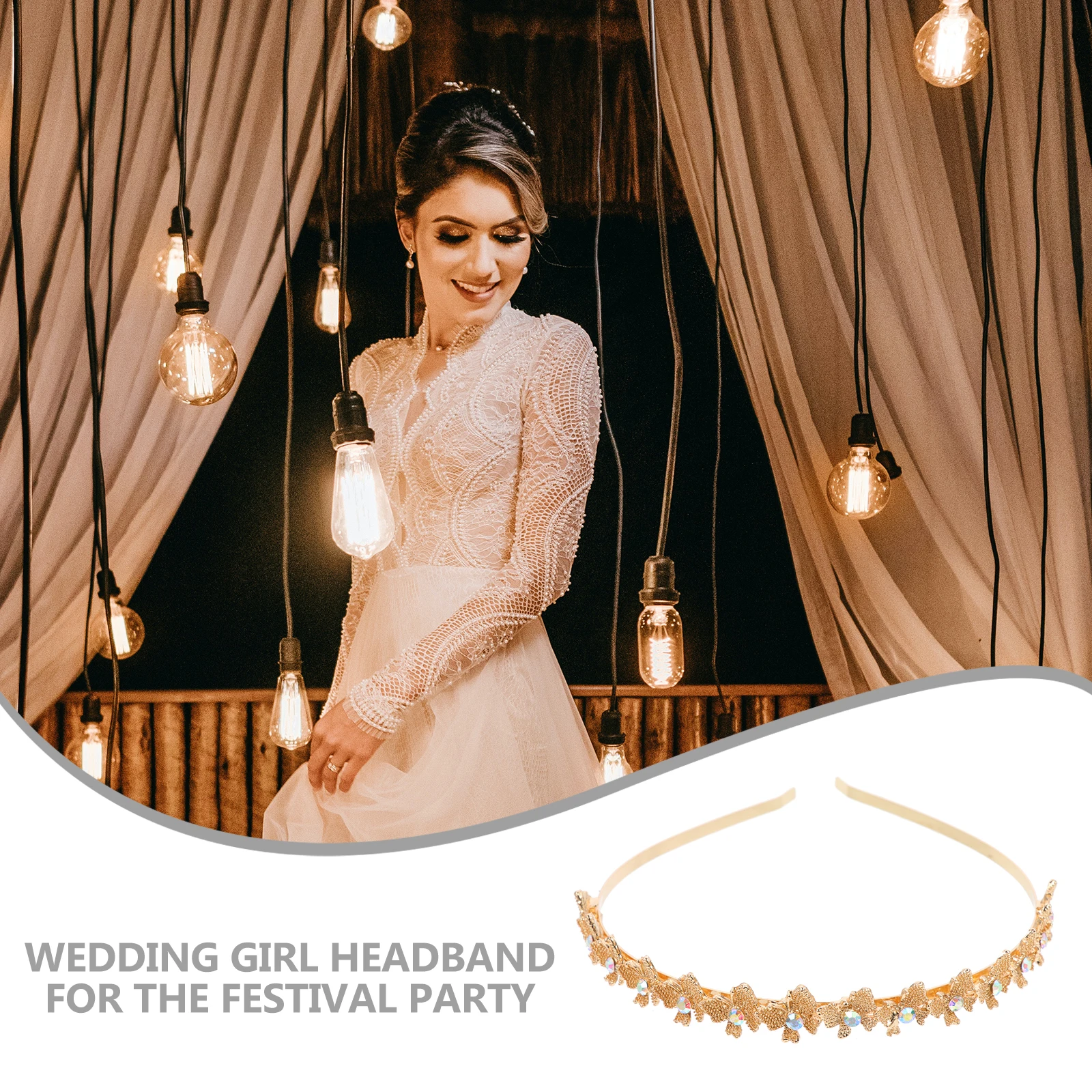 

Elegant Metal Headdress Rhinestone Headband for Girls Wedding Party Decor Bridal Hair Accessories Headband Hair Hoops