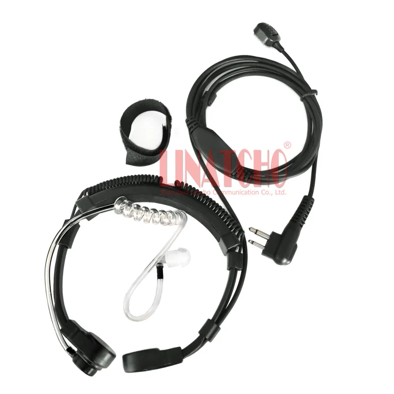 Flexible Throat Vibration Earphone GP68 GP88 GP2000 Military Throat Microphone 2-PIN Connector