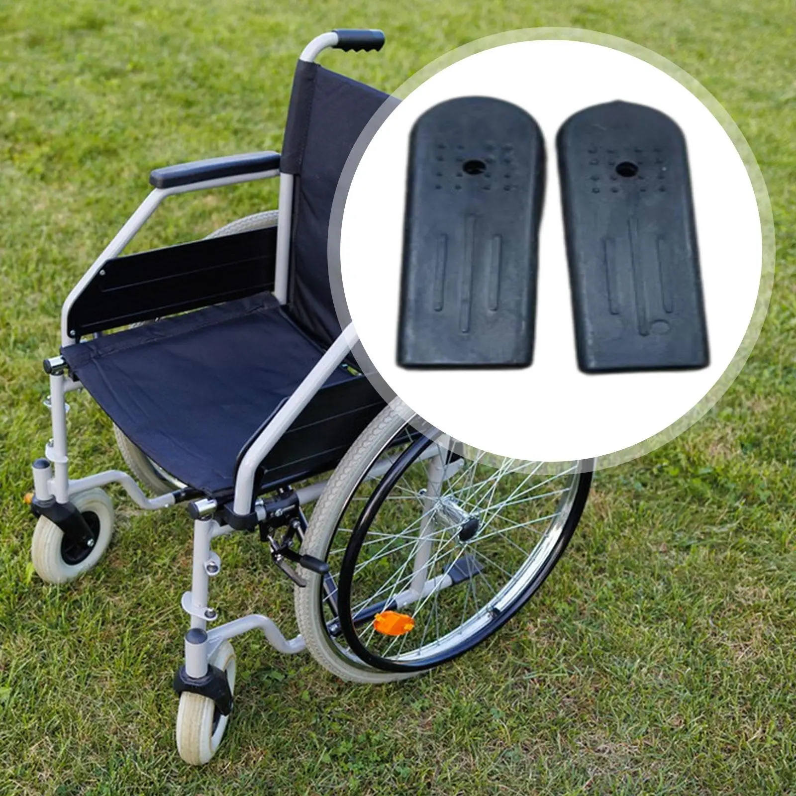 2 Pieces Flat Wheel Lock Grips Cover for Rollators Walker Accs