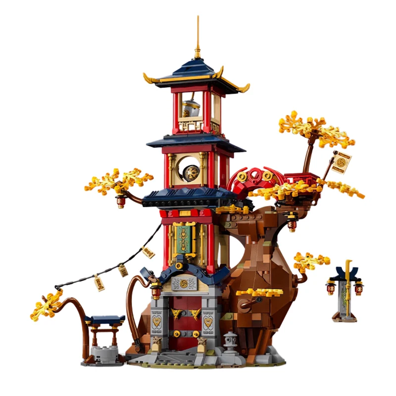 

Shenlong Energy Temple Building Block Model Anime Character Ninja Doll MOC Building Block Set Children's Educational Toys