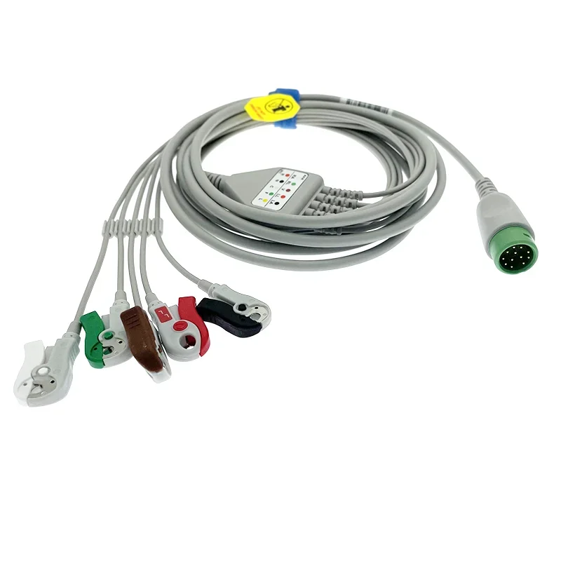 Compatible with Comen C30,50,60,80,100 Multi-Parameter Patient ECG Vital Sings Monitor 5 lead cable and electrode