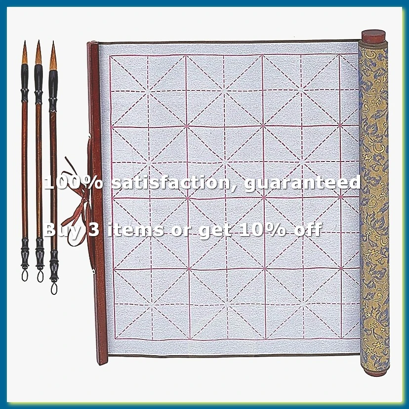Reusable Water Writing Magic Cloth Inkless Chinese Calligraphy Set of 3 Traditional Calligraphy Writing Brush Pens Set 2-ABPX