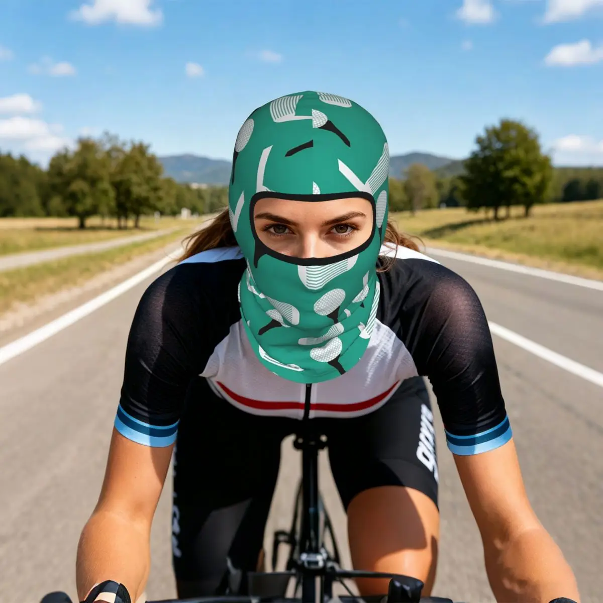 Golf Ball Pattern Breathable Thin Balaclava Full Face Mask Sun Protection Neck Gaiter For Motorcycle Cycling Fishing Outdoor
