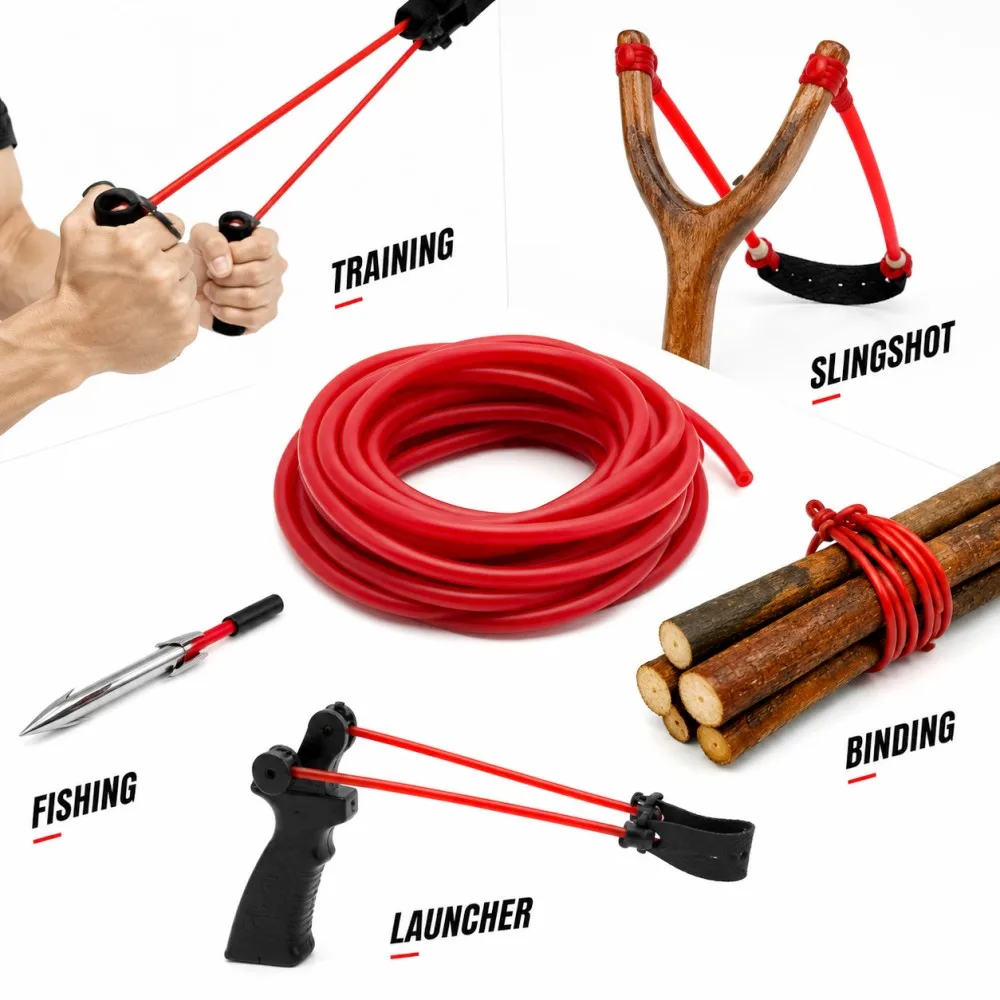 

Red Natural Latex Tubing ID1.6~6mm High Resilient Rubber Hose DIY Slingshot Gym Training Handcraft Elastic Pipe