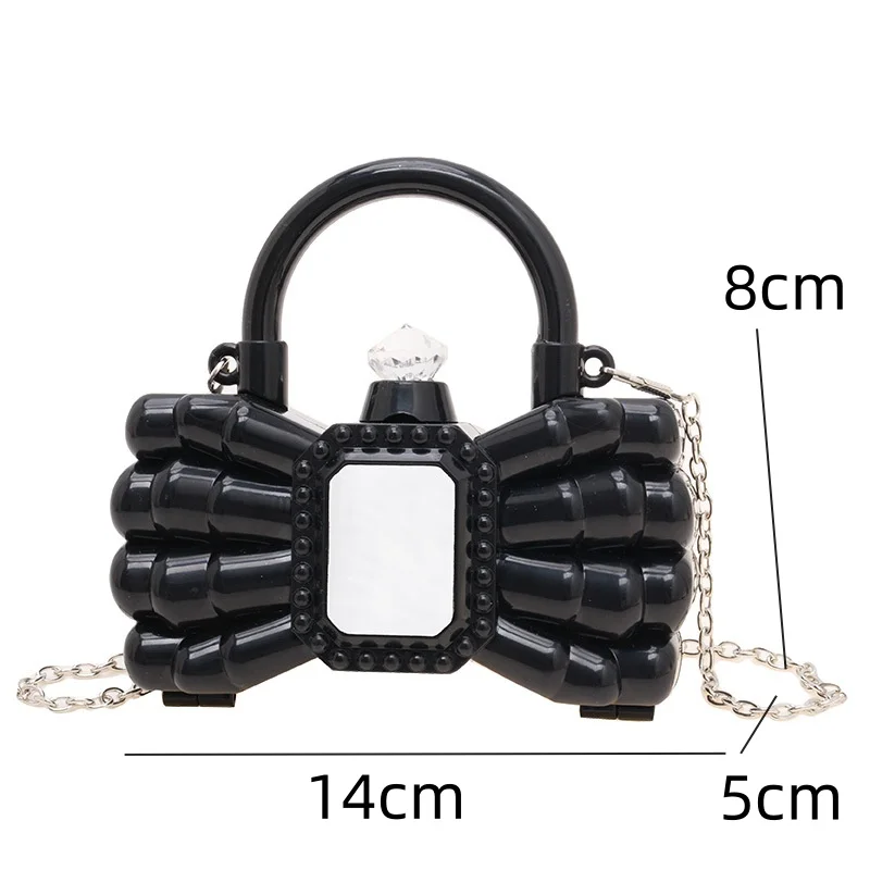 New Jelly Bags PVC Female Shoulder Bags Fashion Cute Bow Chain Bags Trend Leisure Versatile Mini Lipstick Bags Crossbody Bags