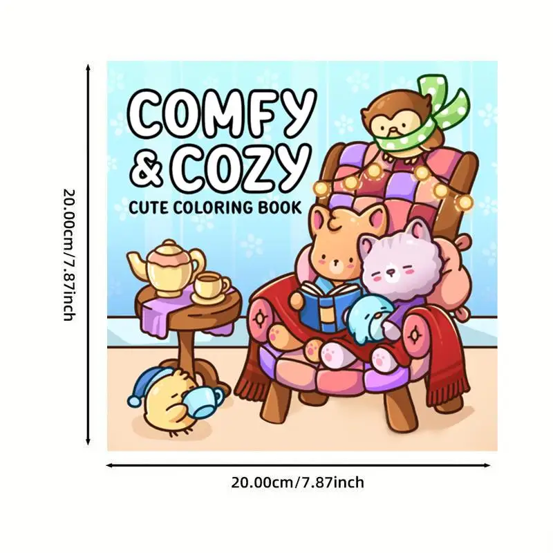 Stress Relief Coloring Books for Adults Kids With Cute Animals Fun Drawing Picture Book Perfect Birthday Holiday Gifts