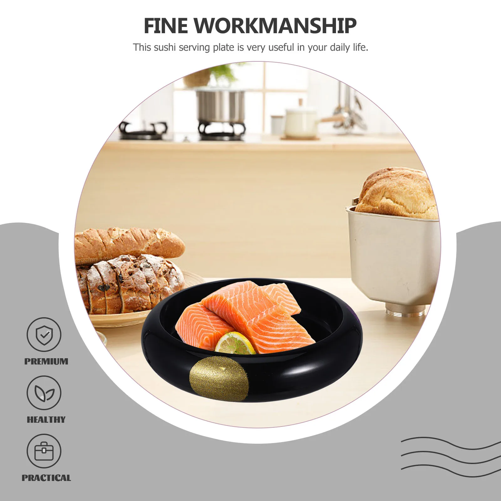 

Sushi Ice Plate Plates Practical Food Dish Japanese Sashimi Household Display Restaurant Plastic Tableware Japanese-style