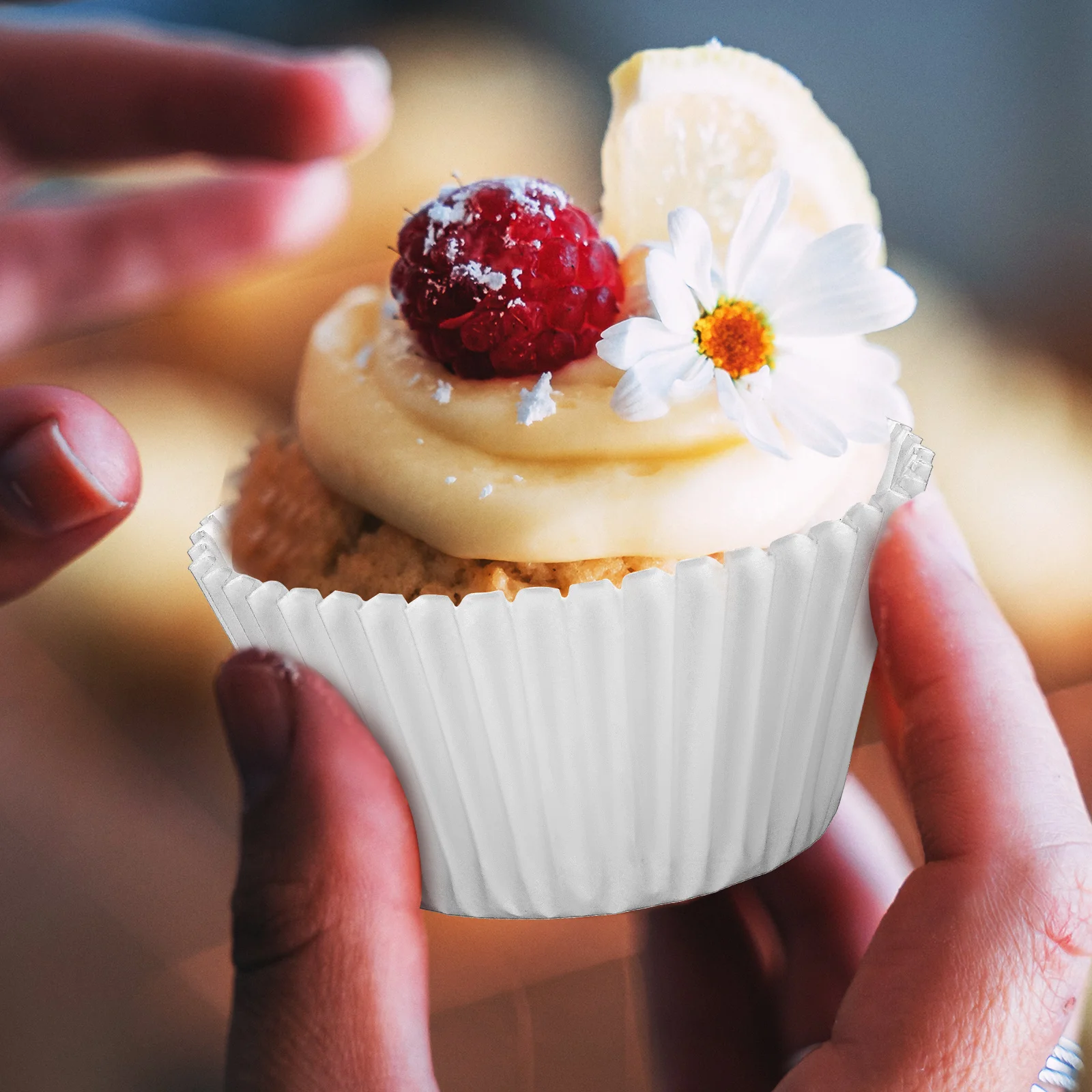 

500 Pcs Cake Cups Cupcake Liners Oil Resistant Paper Baking Liners Muffin Cases Mini Baking Cups for Dessert Wedding White