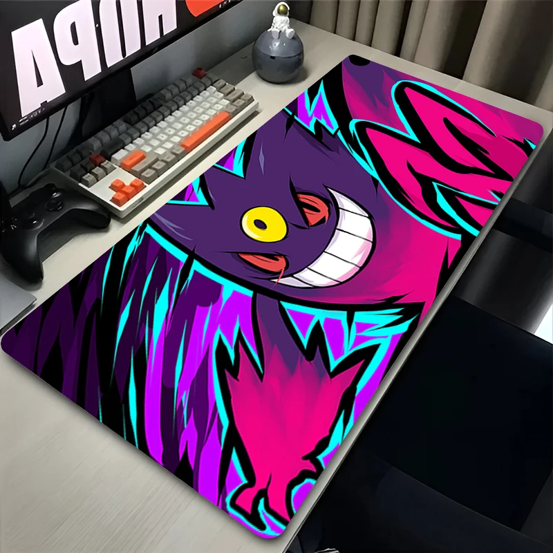 Cool Aesthetic Mouse Pad Pokemon Gengar Accessories Oversized Desk Mat Extended Keyboard Pad Wear-resistant Mousepad Dark Gaming