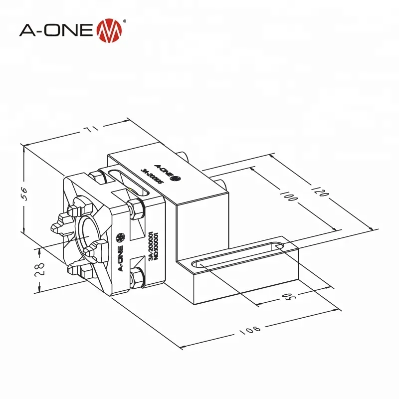 A-ONE mini manual square quick chuck for wire edm use ER-022584