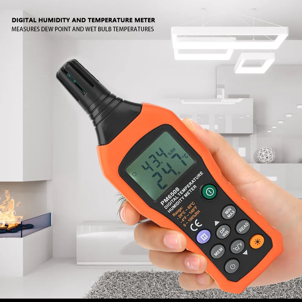 

Humidity Thermometer PEAKMETER PM6508 Digital Humidity and Temperature Meter Hygrometer Thermometer Temperature Thermometer