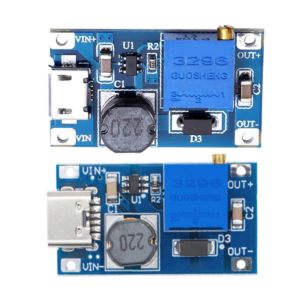 調整可能なDC-DCステップアップコンバーター,ブースターボード,ブーストモジュール,最大出力,2, 24v,5, 9, 12, 28v,28v,2a