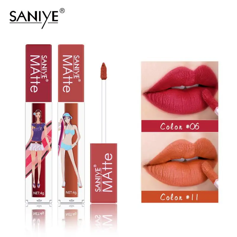 Tubo de brillo de labios mate antiadherente, 9 colores, esmalte de labios de larga duración, tinte de labios de belleza, maquillaje cosmético impermeable TSLM1