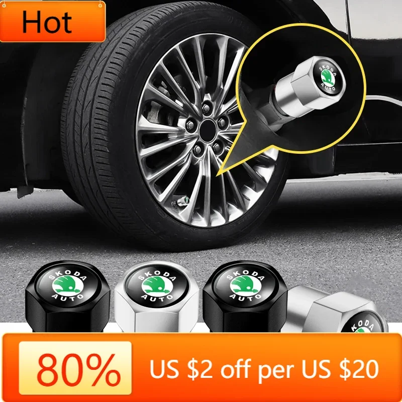 

Для Skoda Автомобильная наклейка 2025 Новые 4 шт. Новые металлические колпачки клапанов автомобильных колес для skoda octavia fabia rapid yeti superb octavia a 5 a