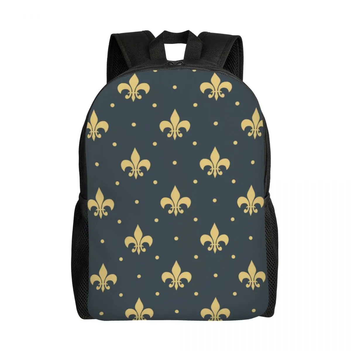 Beayticomparator-Sac à dos imprimé fleur de lys français, sacs de voyage pour l'école et le collège, cartable pour ordinateur portable de 15 pouces pour le shopping