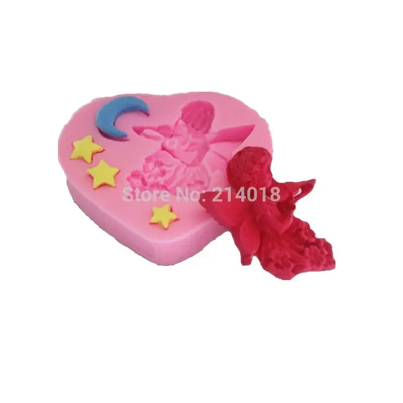 PRZY  Angel girl violin modelling chocolate mold  silicon fondant Cake decoration mold wholesale fondant mold