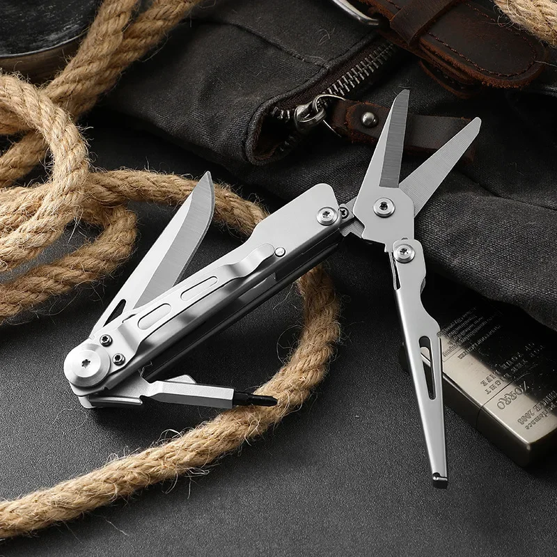 

Stainless Steel Multifunctional Folding Knife for Camping and Outdoor Adventure Portable All-in-One Knife