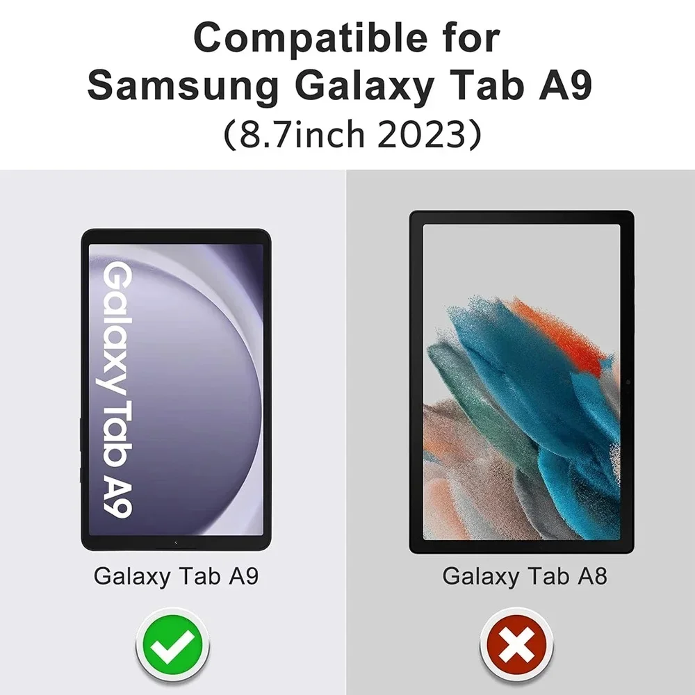 2 PCS Tempered Glass For Samsung Galaxy Tab A9 8.7 inch 2023 Protective Film For A9 SM-X110 SM-X115 Tablet Screen Protectors