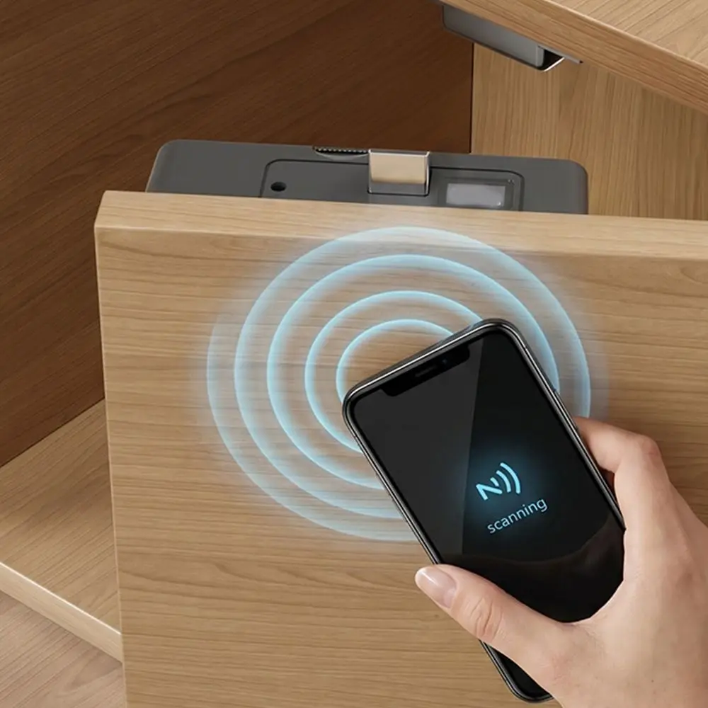 Non Perforated NFC Sensing Drawer Card Lock Card Swiping Invisible Design Cabinet Lock Battery Display Double Opening