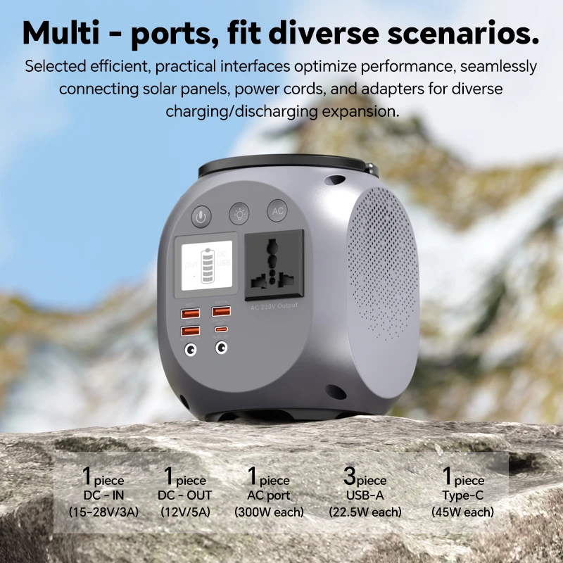 hit product200W UPS 192Wh Portable Power Station PD 45W with AC/USB/DC Outputs