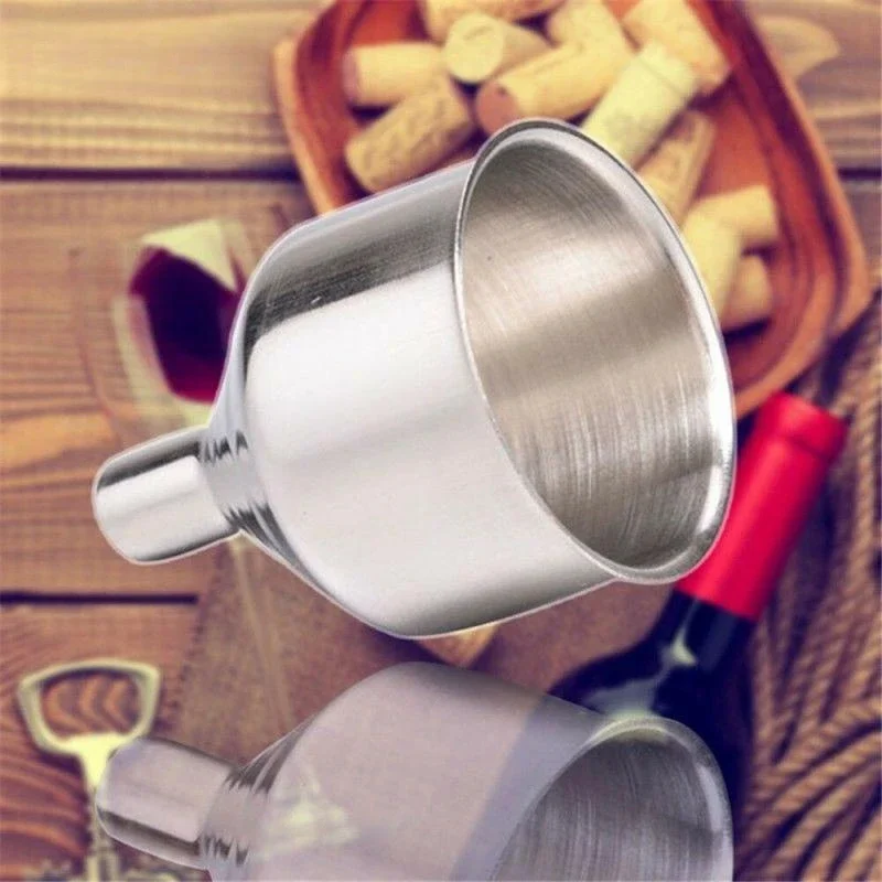 1PC Funnel 2 inch Stainless Steel Portable Mini Small Mouth Funnels Bar Wine Flask Universal Long-mouth Funnel Kitchen Accessory