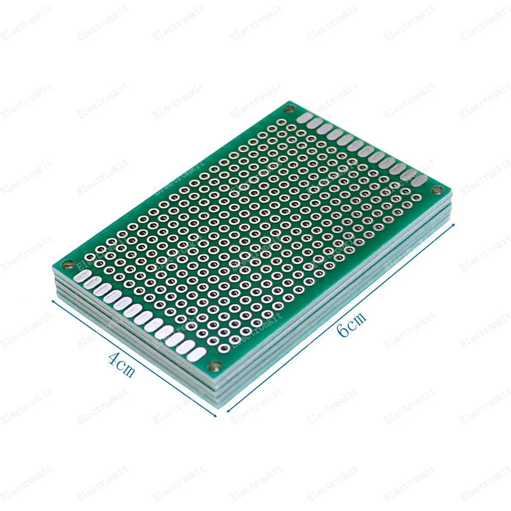 Imagem -02 - Protótipo Pcb Placa de Circuito Protoboard Universal Prototipagem Stripboard Veroboard 2x8 3x7 4x6 5x7 Pcs Cada Mix Verde 20 Peças Lote